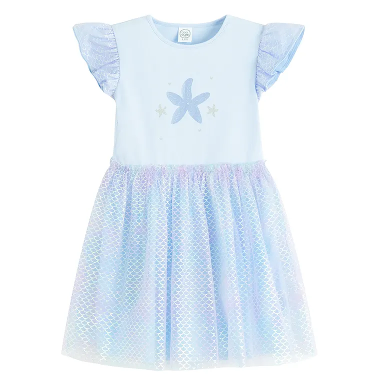 Cool Club, Sukienka dziewczęca z krótkim rękawem, niebieska