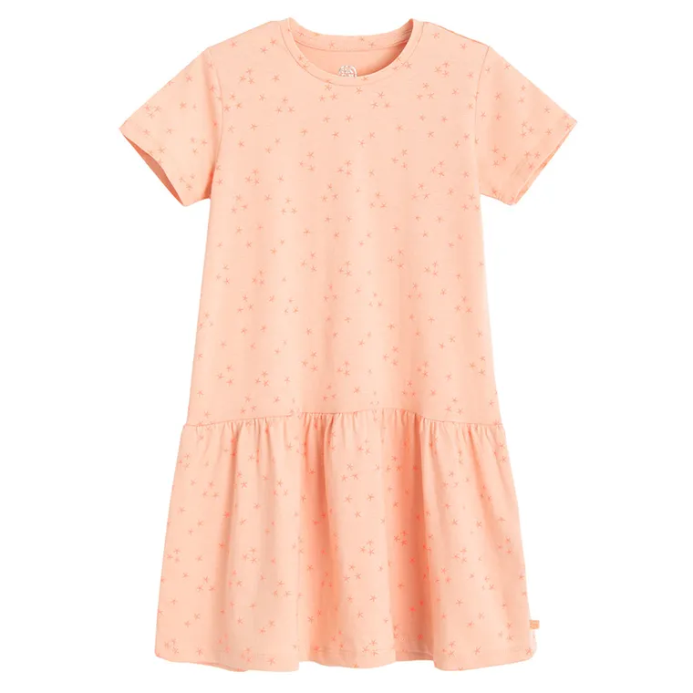 Cool Club, Sukienka dziewczęca z krótkim rękawem, pomarańczowa