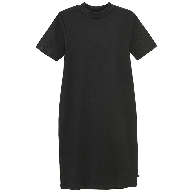 Cool Club, Sukienka dziewczęca z krótkim rękawem, prążkowana, czarna