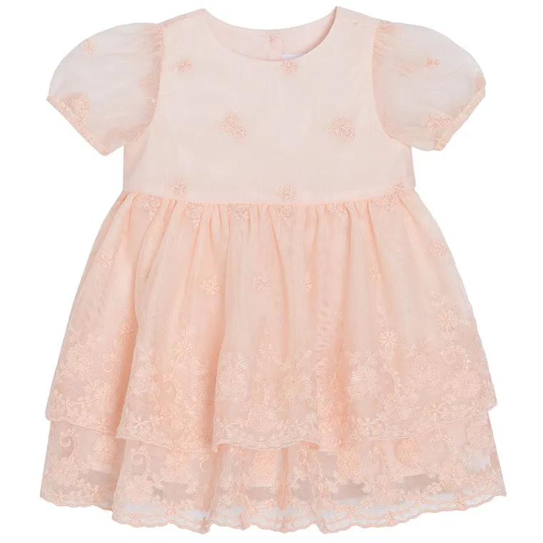 Cool Club, Sukienka dziewczęca z krótkim rękawem, różowa