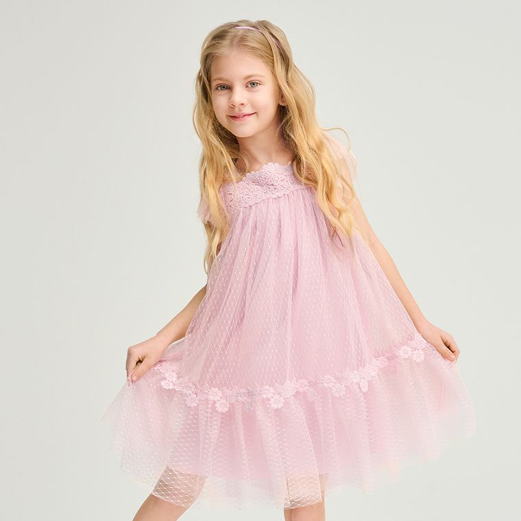 Cool Club, Sukienka dziewczęca z krótkim rękawem, różowa