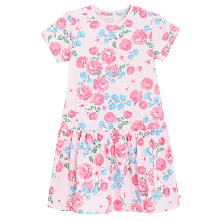 Cool Club, Sukienka dziewczęca z krótkim rękawem, różowa