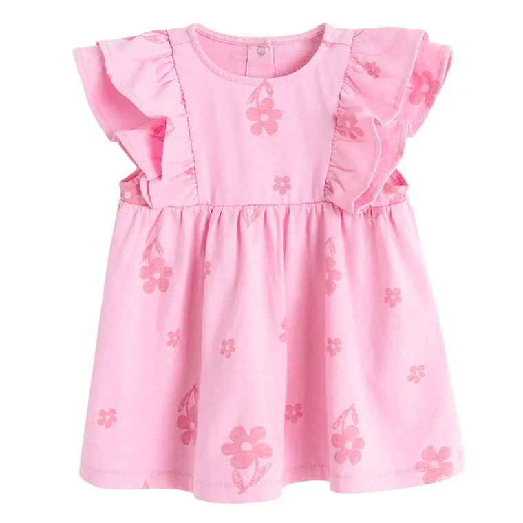 Cool Club, Sukienka dziewczęca z krótkim rękawem, różowa