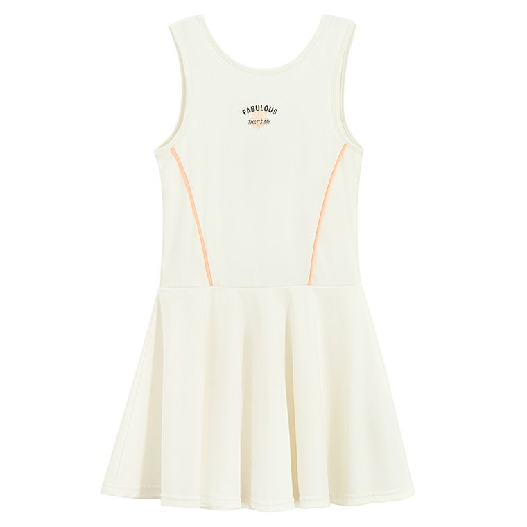 Cool Club, Sukienka tenisowa dziewczęca z szortami, ecru