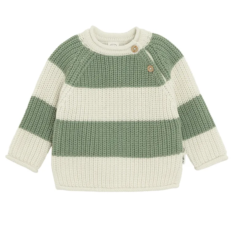Cool Club, Sweter chłopięcy, beżowo-zielony