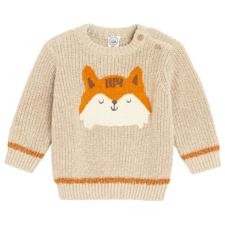 Cool Club, Sweter chłopięcy, beżowy