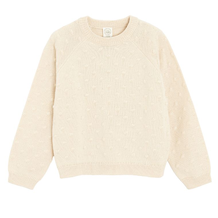 Cool Club, Sweter dziewczęcy, beżowy