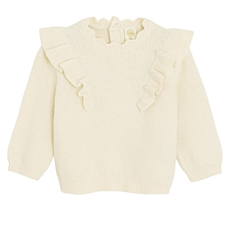 Cool Club, Sweter dziewczęcy, ecru