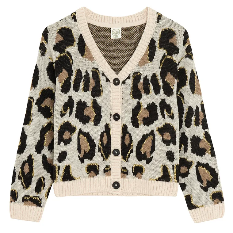 Cool Club, Sweter dziewczęcy, rozpinany, beżowy