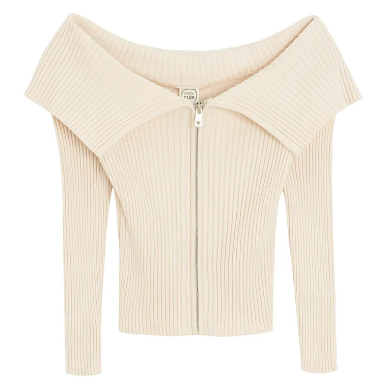 Cool Club, Sweter dziewczęcy, rozpinany, beżowy