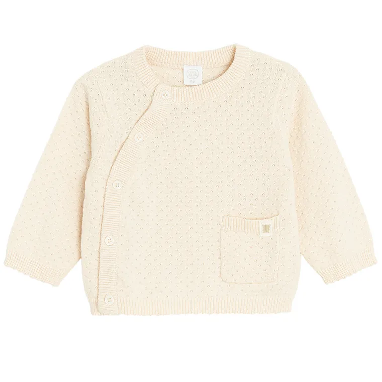 Cool Club, Sweter dziewczęcy, rozpinany, beżowy