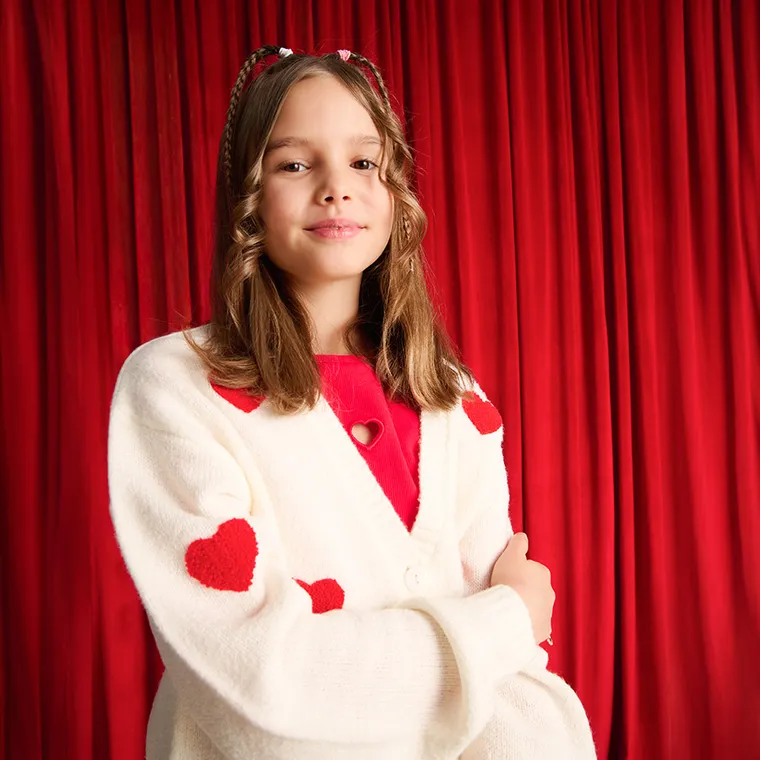 Cool Club, Sweter dziewczęcy, rozpinany, ecru