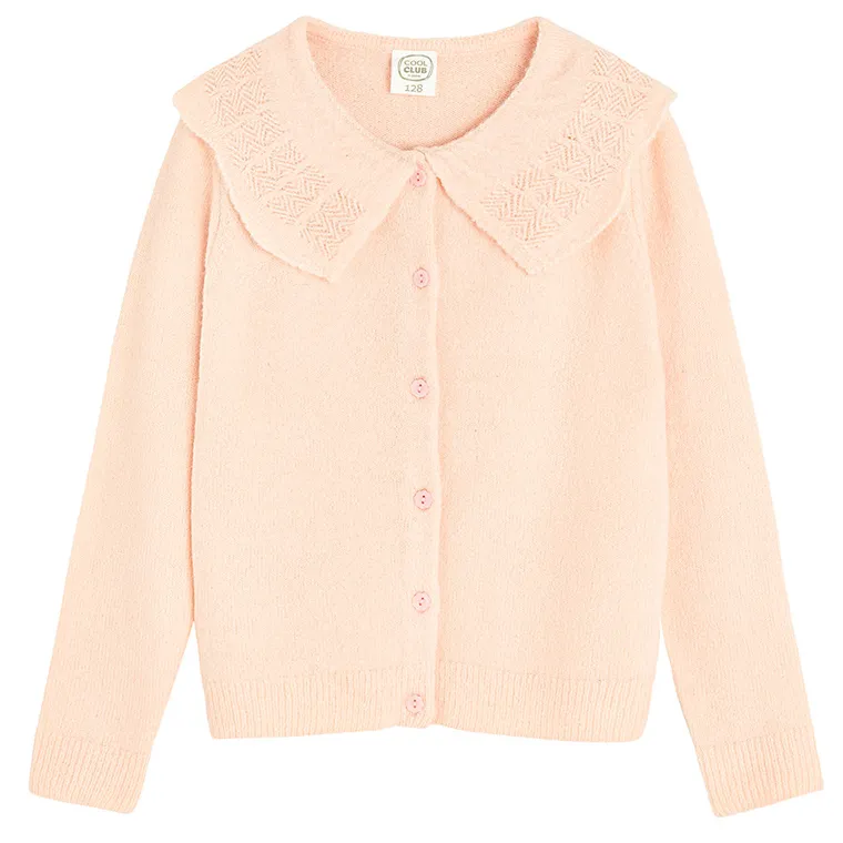 Cool Club, Sweter dziewczęcy, rozpinany, różowy