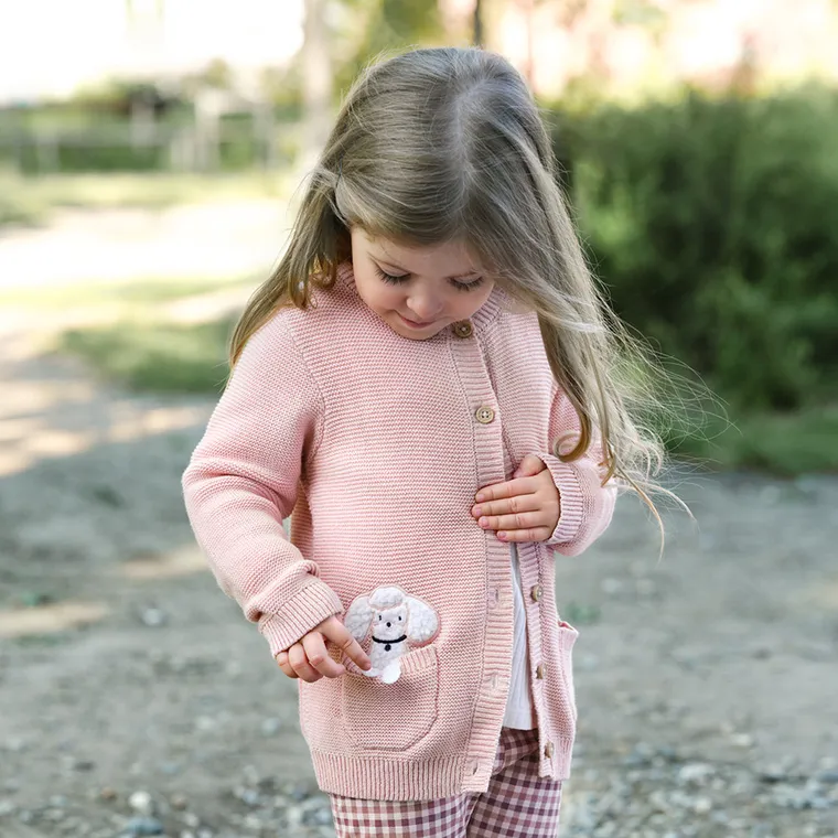 Cool Club, Sweter dziewczęcy, rozpinany, różowy