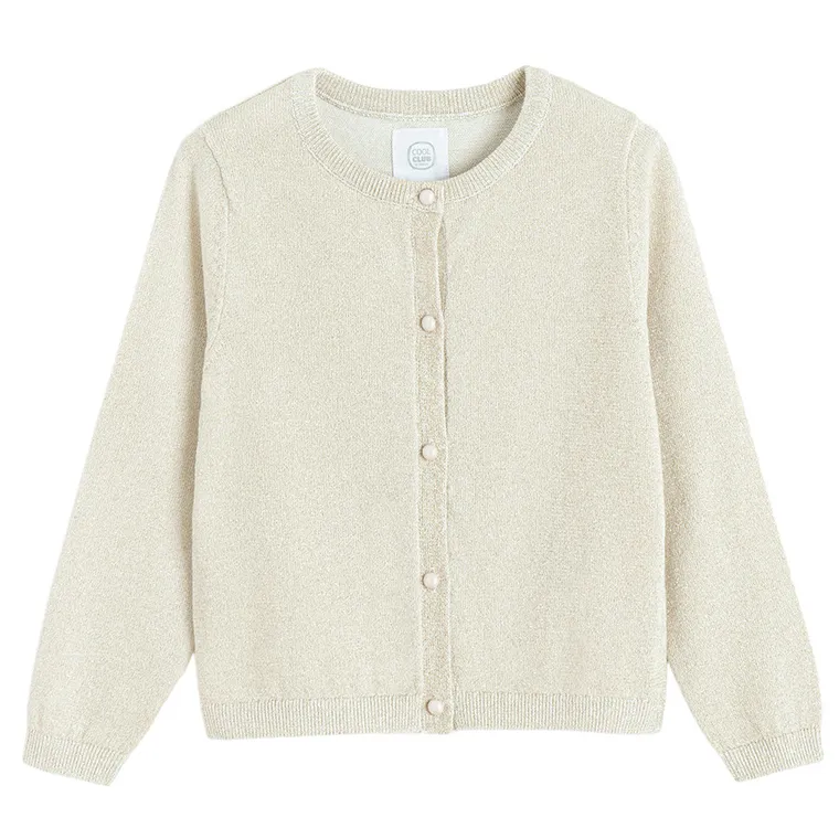 Cool Club, Sweter dziewczęcy, rozpinany, złoty