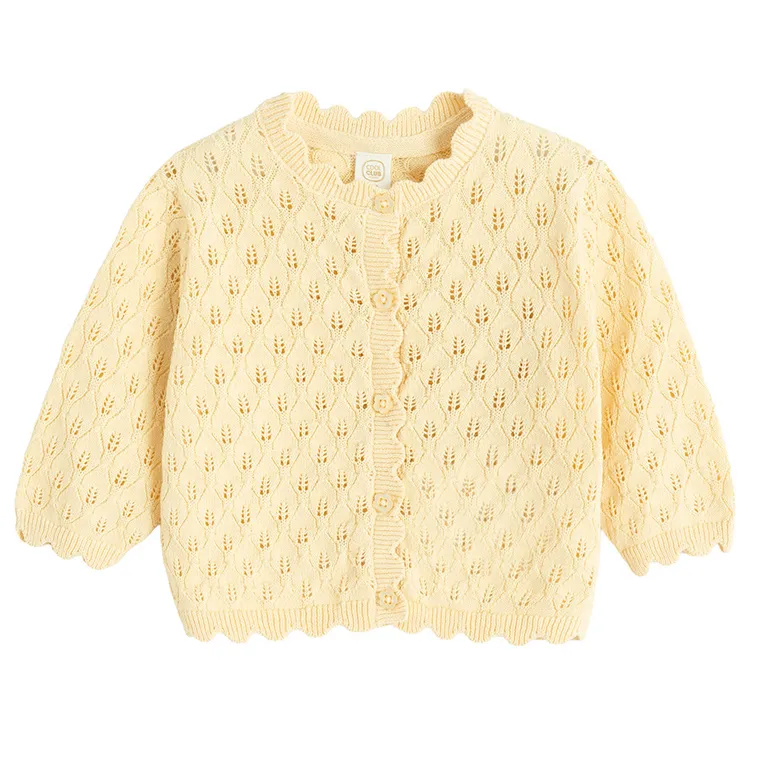 Cool Club, Sweter dziewczęcy, rozpinany, żółty