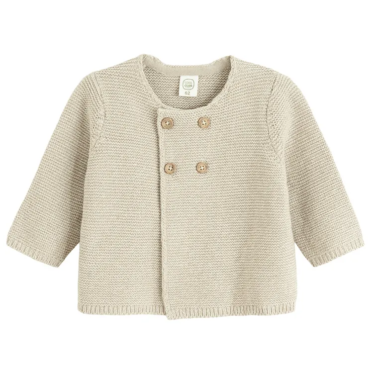 Cool Club, Sweter niemowlęcy, rozpinany, beżowy
