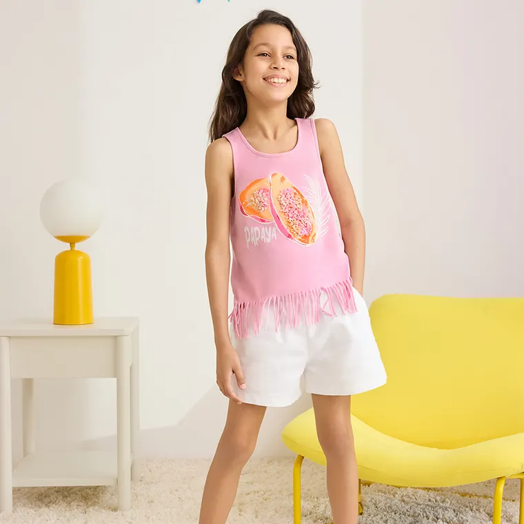 Cool Club, Szorty dziewczęce z lnem, białe