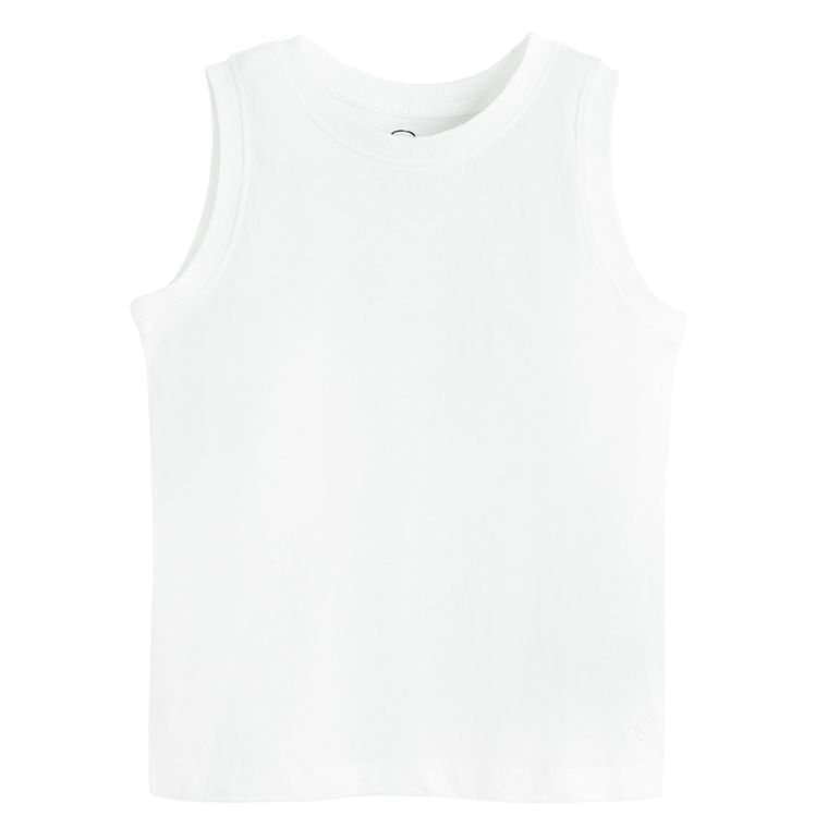 Cool Club, T-shirt chłopięcy bez rękawów, biały