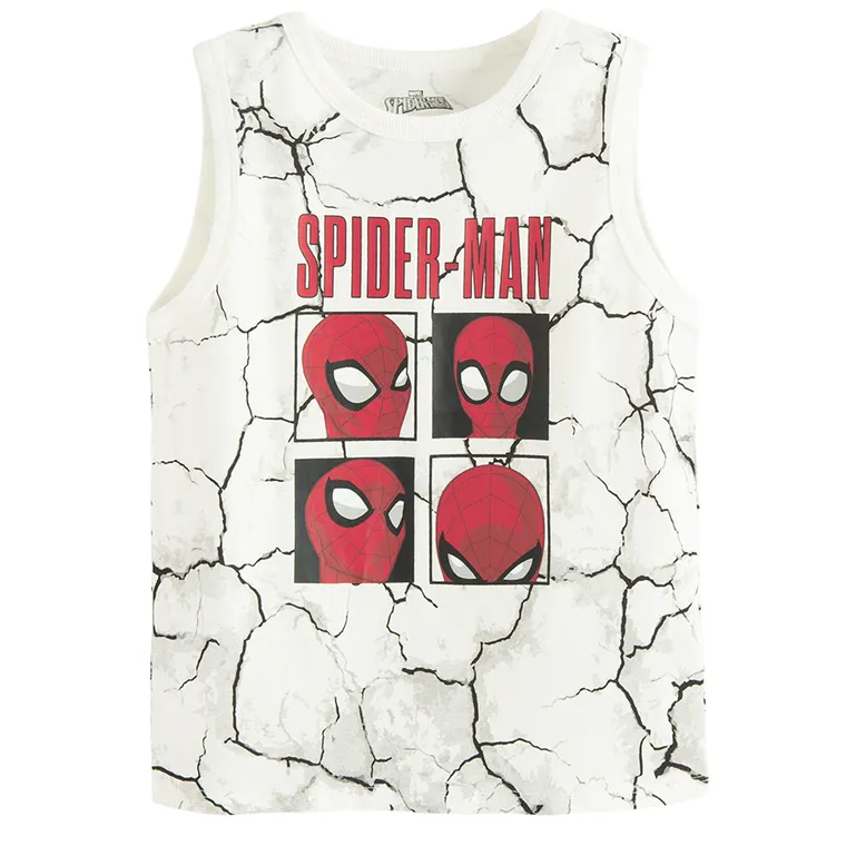 Cool Club, T-shirt chłopięcy bez rękawów, biały, Spider-Man