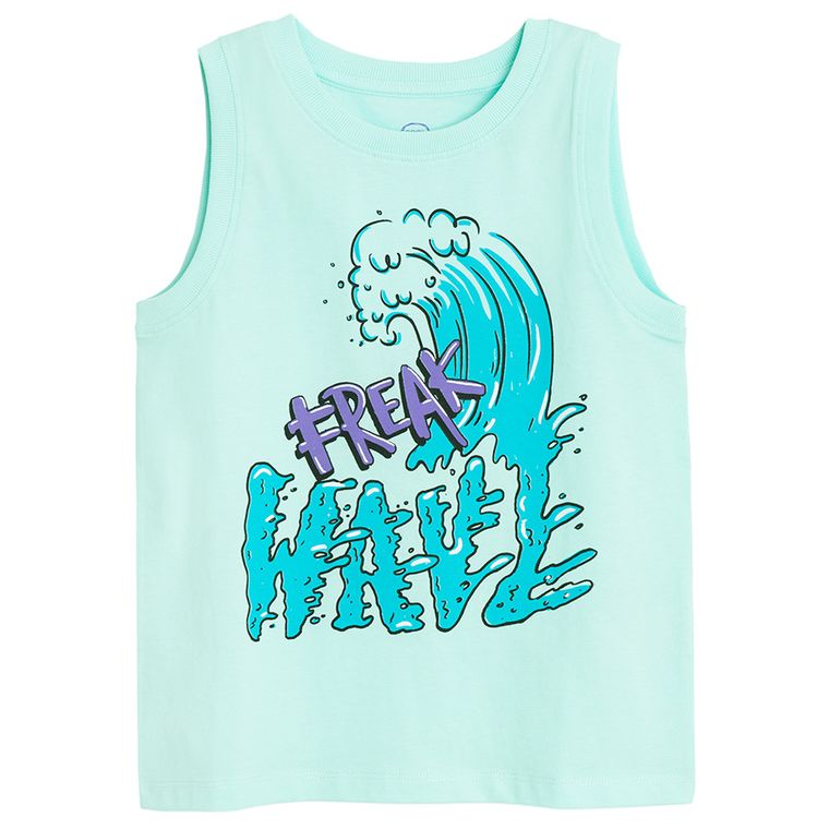 Cool Club, T-shirt chłopięcy bez rękawów, niebieski