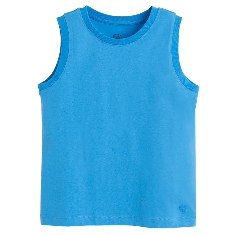 Cool Club, T-shirt chłopięcy bez rękawów, niebieski