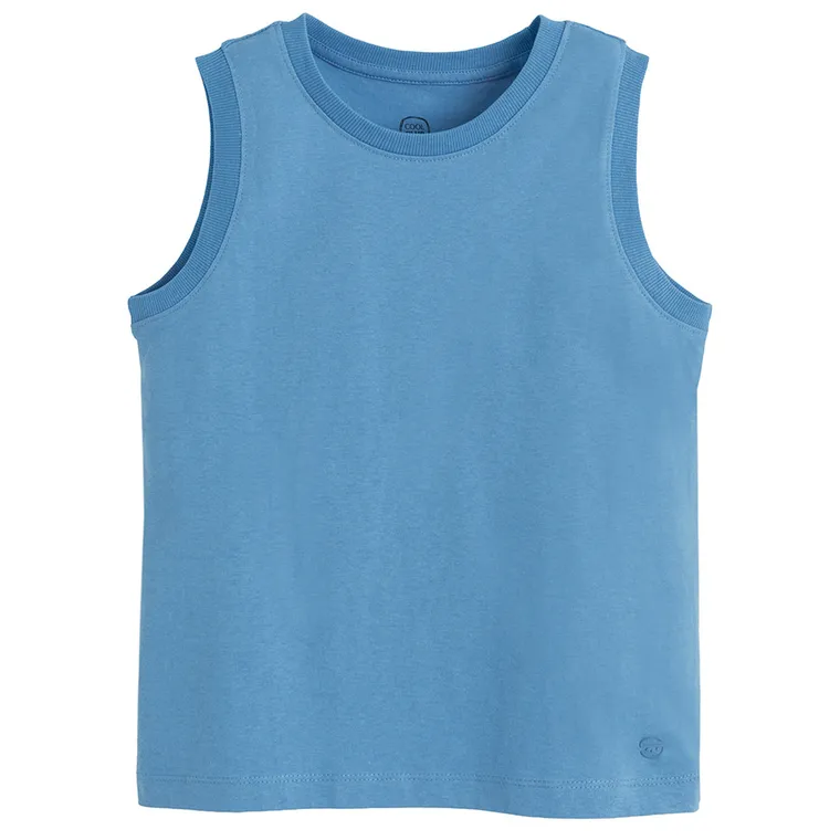 Cool Club, T-shirt chłopięcy bez rękawów, niebieski