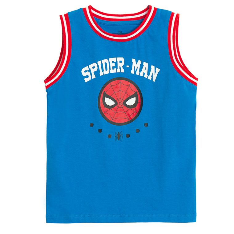 Cool Club, T-shirt chłopięcy bez rękawów, niebieski, Spider-Man