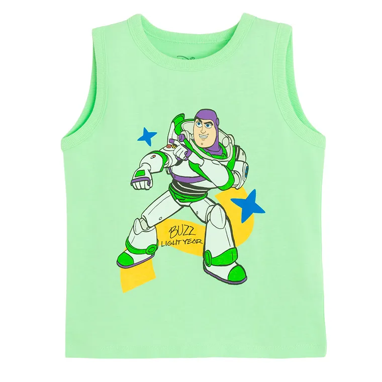 Cool Club, T-shirt chłopięcy bez rękawów, zielony, Toy Story