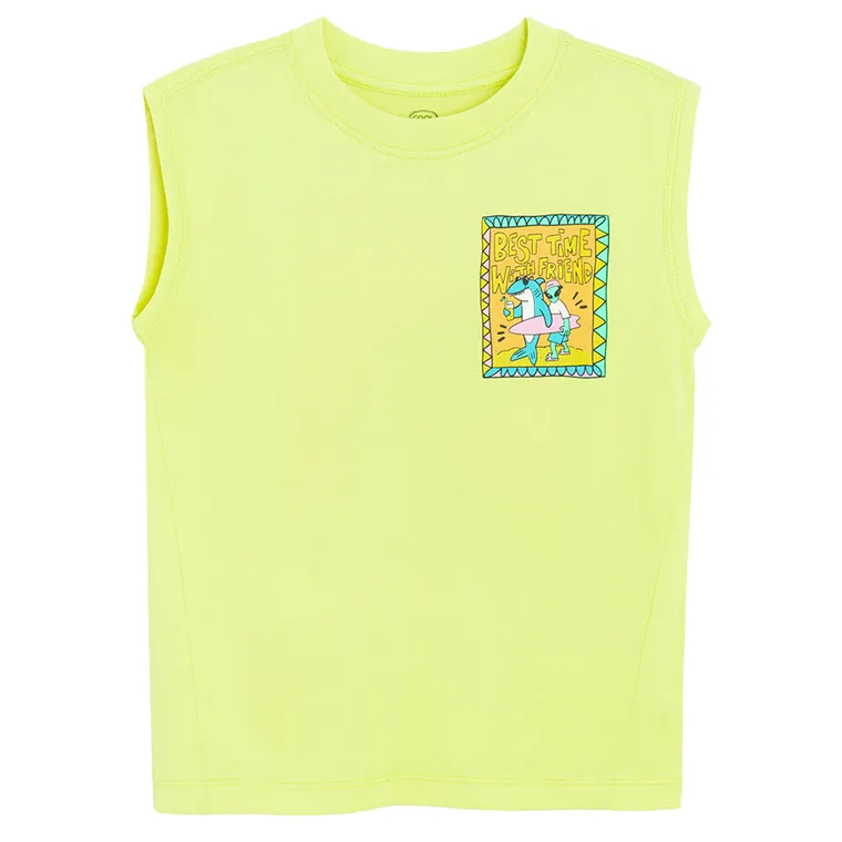 Cool Club, T-shirt chłopięcy bez rękawów, żółty