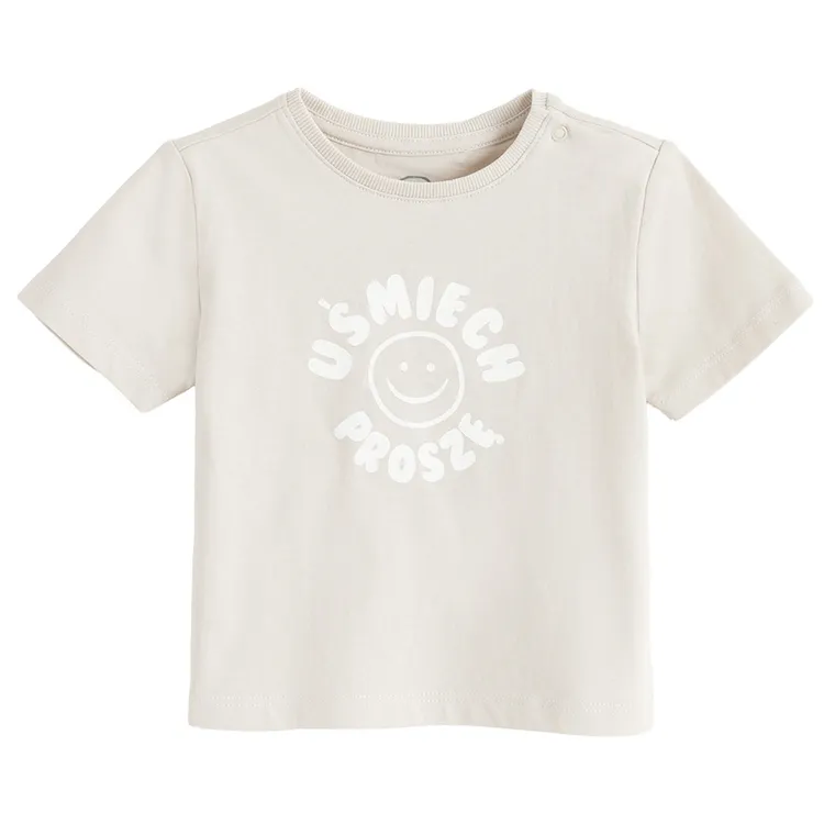 Cool Club, T-shirt chłopięcy, beżowy