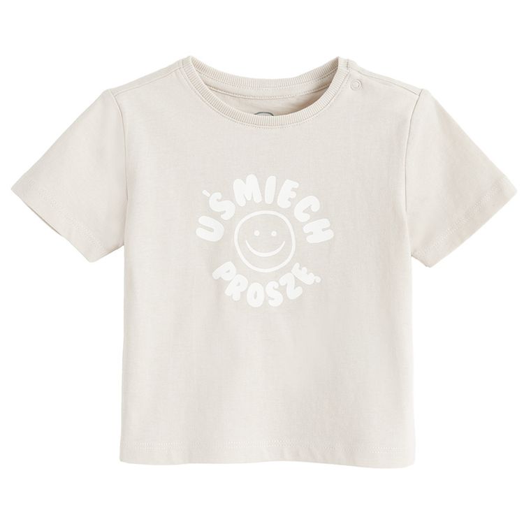 Cool Club, T-shirt chłopięcy, beżowy