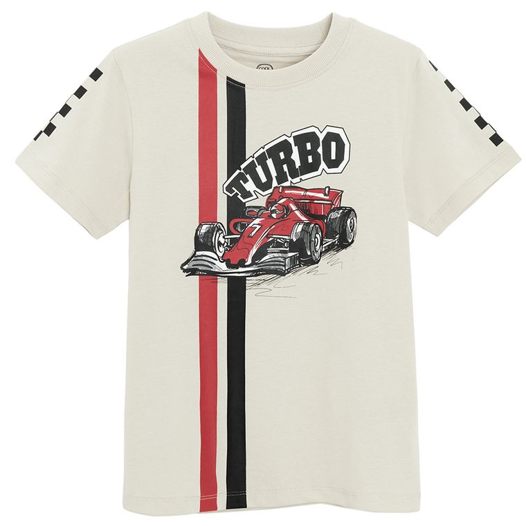 Cool Club, T-shirt chłopięcy, beżowy