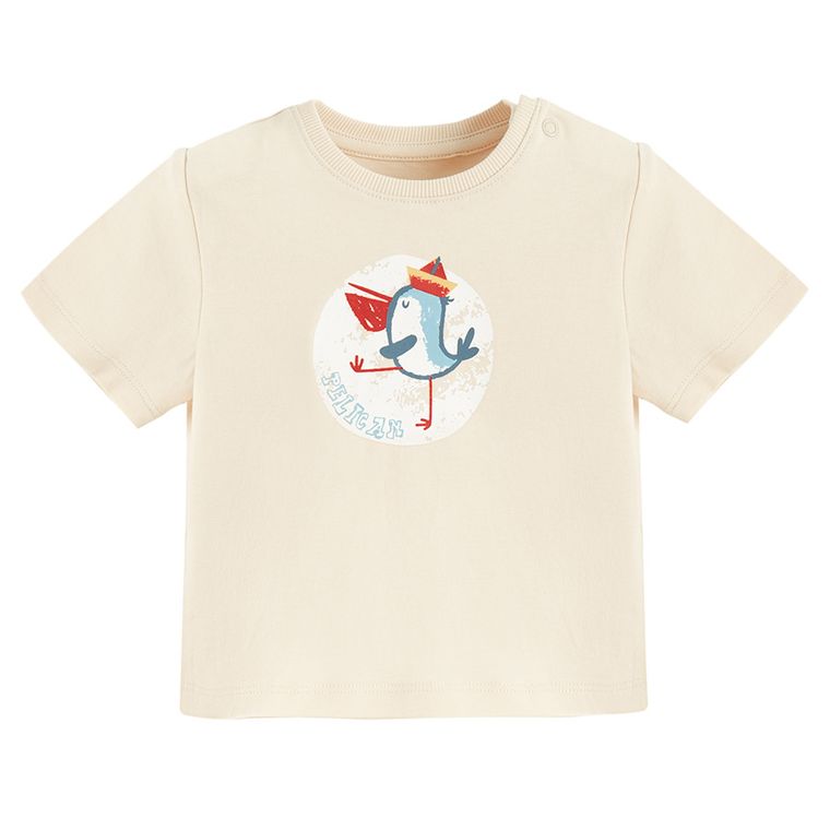 Cool Club, T-shirt chłopięcy, beżowy