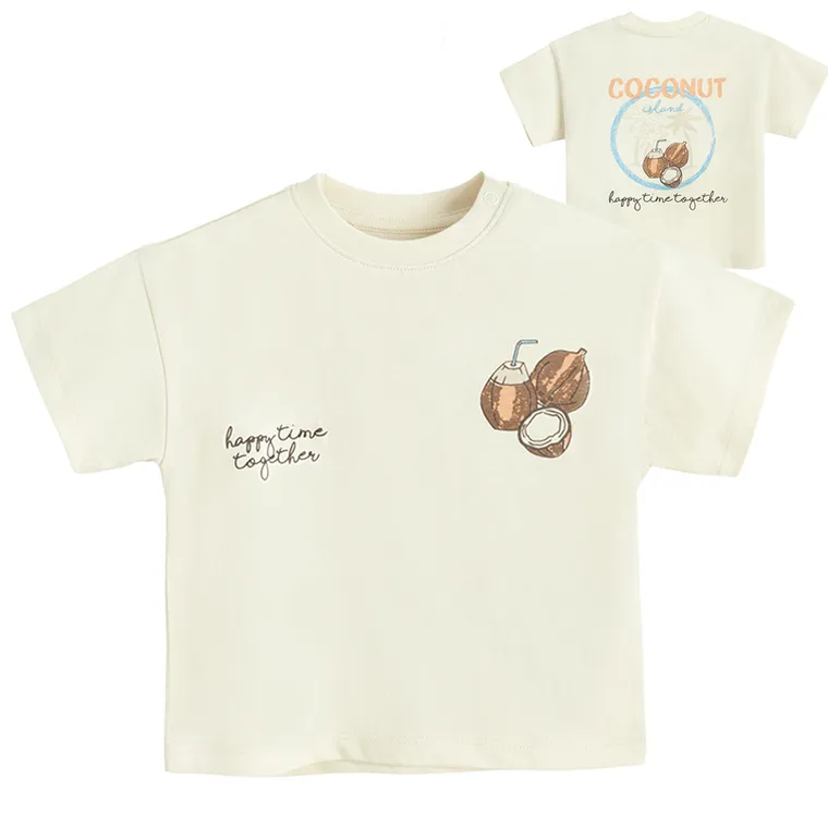 Cool Club, T-shirt chłopięcy, beżowy