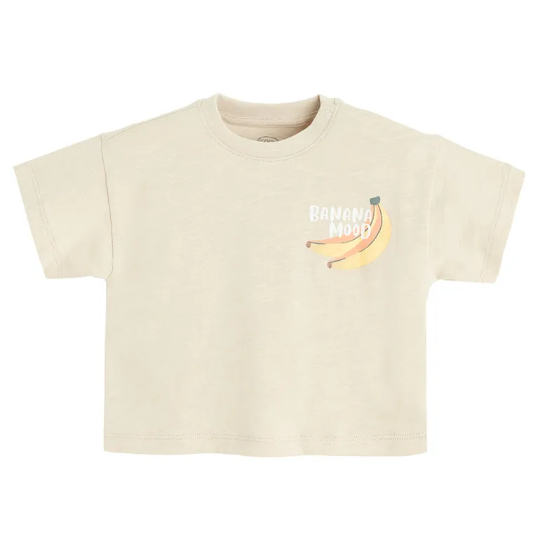 Cool Club, T-shirt chłopięcy, beżowy
