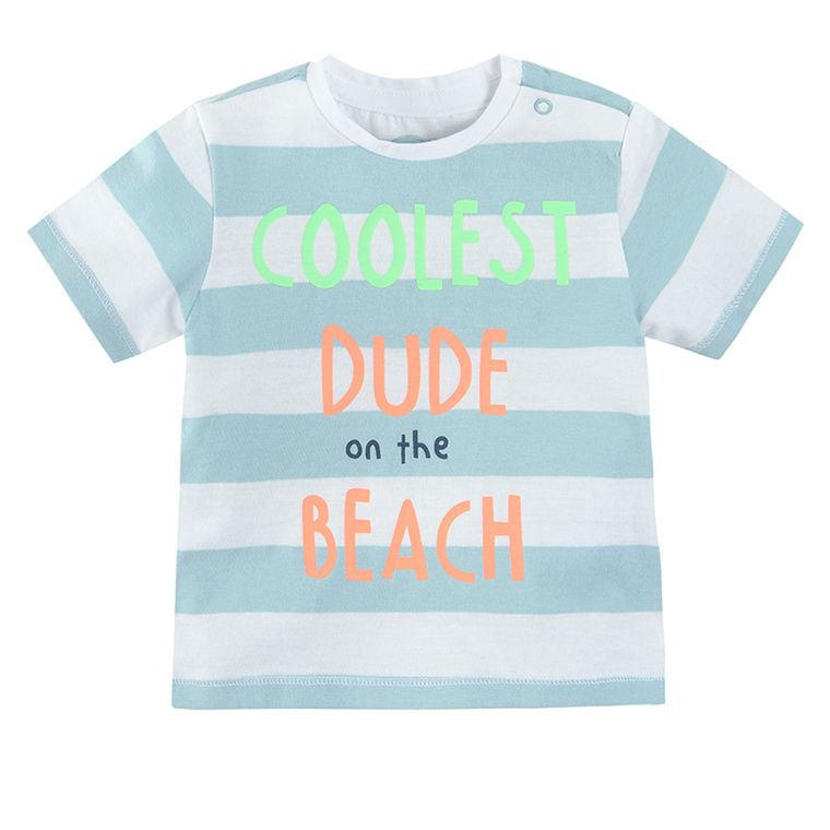 Cool Club, T-shirt chłopięcy, biało-niebieski