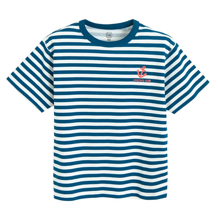 Cool Club, T-shirt chłopięcy, biało-niebieski