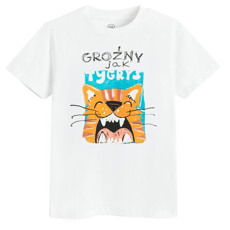Cool Club, T-shirt chłopięcy, biały