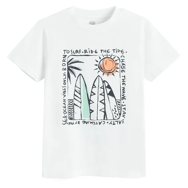 Cool Club, T-shirt chłopięcy, biały