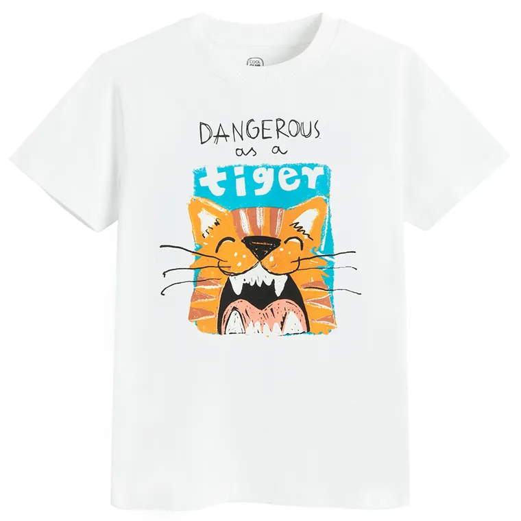 Cool Club, T-shirt chłopięcy, biały