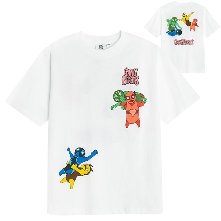 Cool Club, T-shirt chłopięcy, biały, Gang Beasts