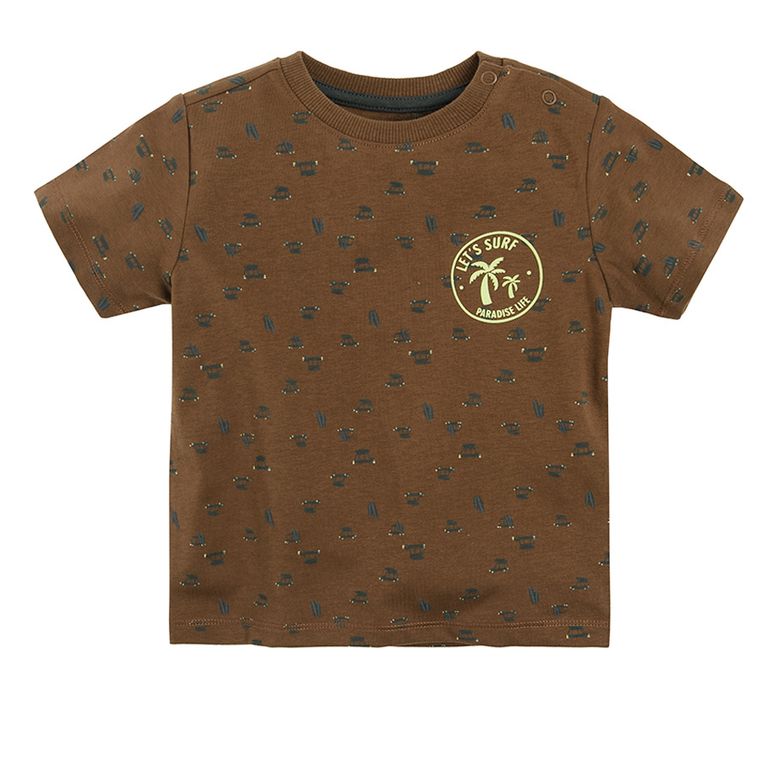 Cool Club, T-shirt chłopięcy, brązowy