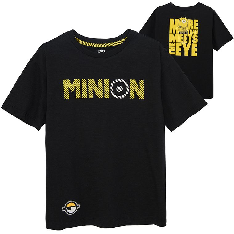 Cool Club, T-shirt chłopięcy, czarny, Minionki