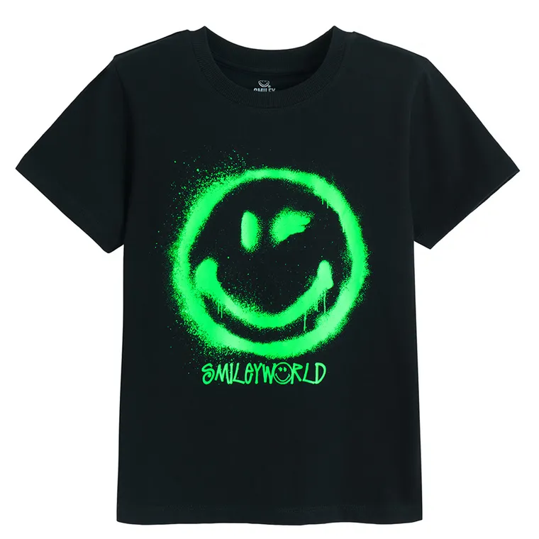 Cool Club, T-shirt chłopięcy, czarny, SmileyWorld