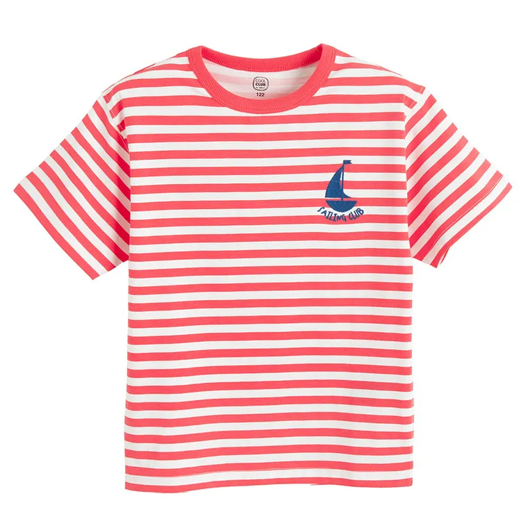 Cool Club, T-shirt chłopięcy, czerwono-biały