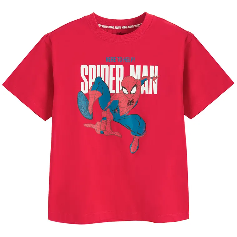 Cool Club, T-shirt chłopięcy, czerwony, Spider-Man