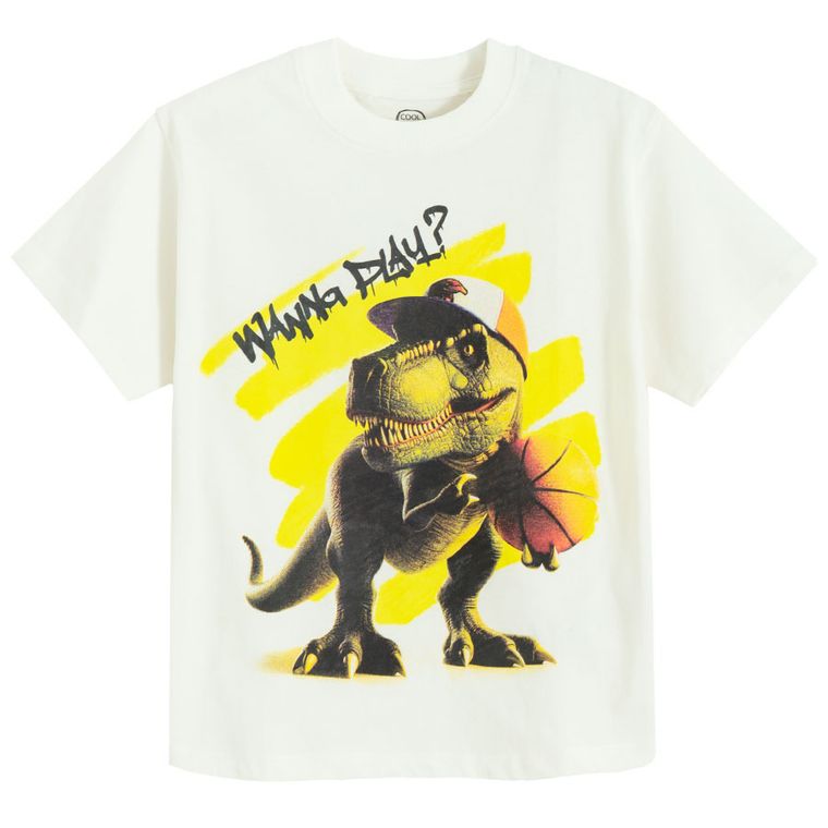 Cool Club, T-shirt chłopięcy, ecru