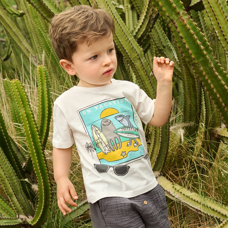 Cool Club, T-shirt chłopięcy, ecru