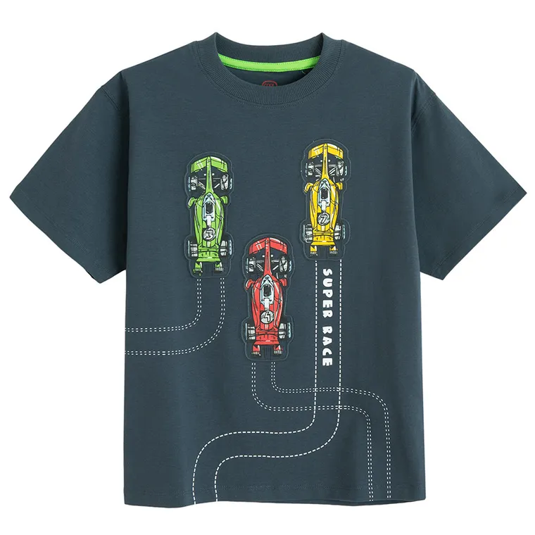 Cool Club, T-shirt chłopięcy, grafitowy